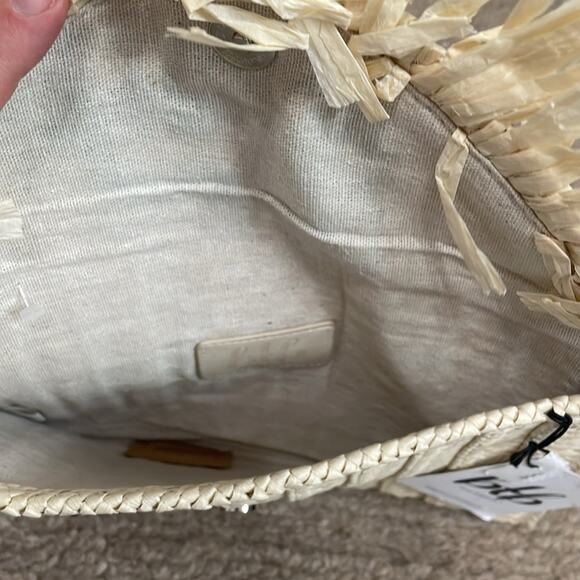 Btb Los Angeles Straw Clutch in Natural/Turquoise - Picture 4 of 5